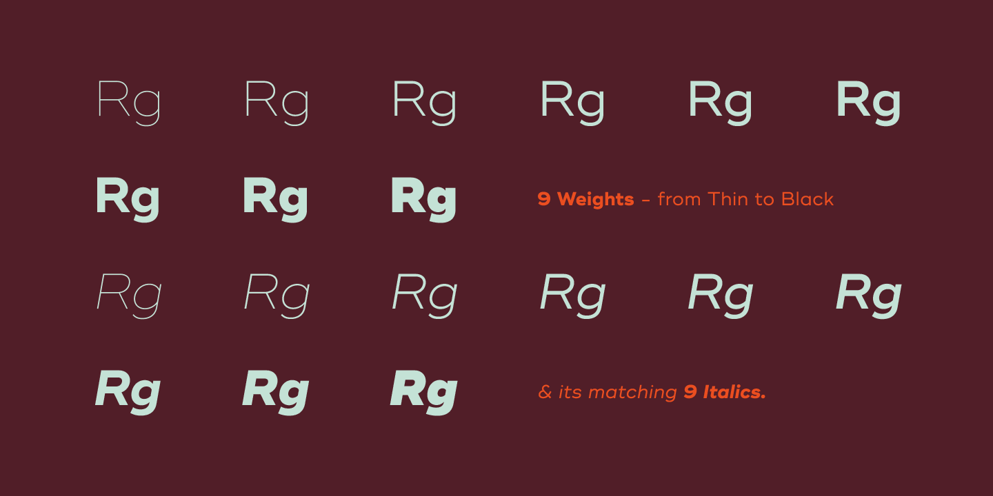 Beispiel einer Ridley Grotesk Regular-Schriftart